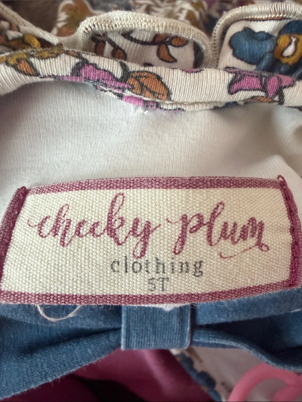 cheeky plum Cream Floral Long-Sleeve Dress with Purple & Blue